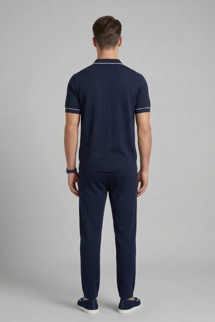 Nerovago polo maglia con collo derby e contrasti 661033-NV [96bb3898]