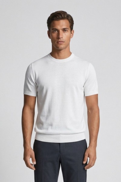 Nerovago maglia girocollo in lino e cotone 661261-NV [14e8814a]