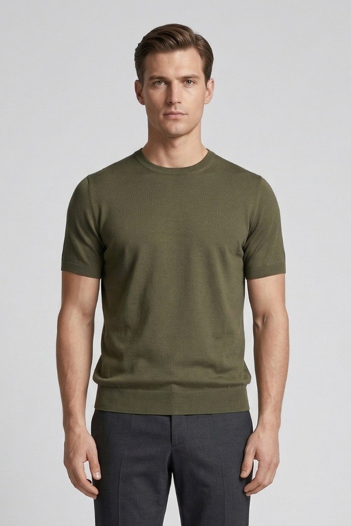 Nerovago maglia girocollo in lino e cotone 661261-NV [758ee9af]
