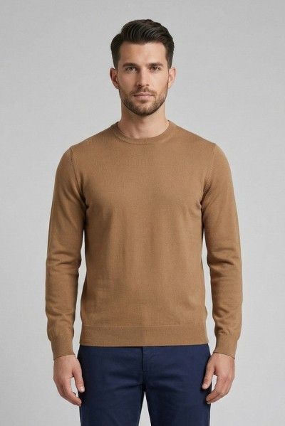 Nerovago maglia girocollo in cotone extrafine 661021-NV — 805219040078919_1