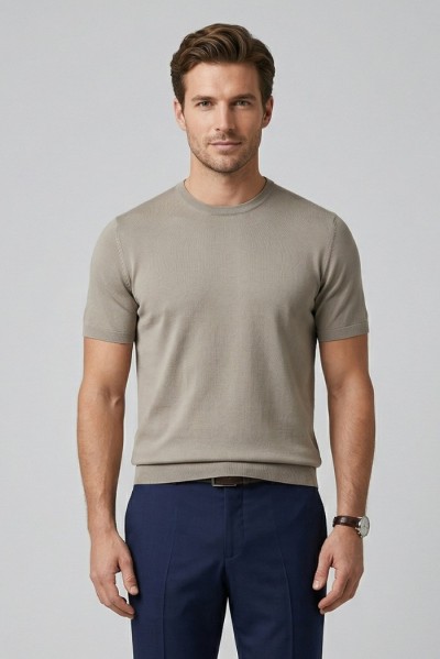 Nerovago maglia girocollo in crepe di cotone extra fine 661001-NV — 805219040078904_1