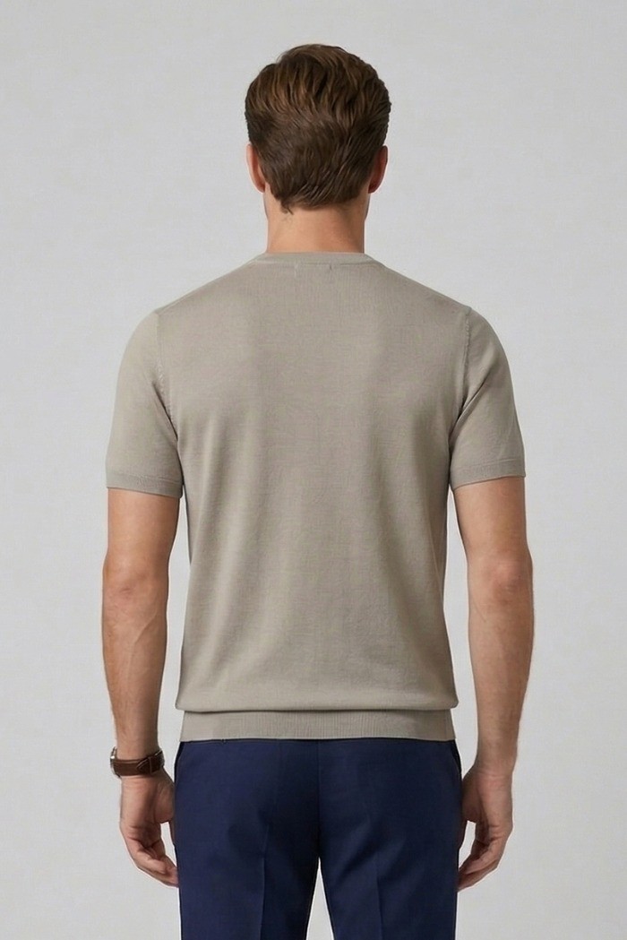 Nerovago maglia girocollo in crepe di cotone extra fine 661001-NV [d82ed2b4]