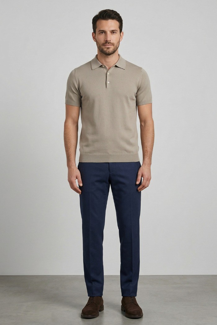 Nerovago polo maglia in cotone extra fine con bottoni 661003-NV [7e5b44ff]