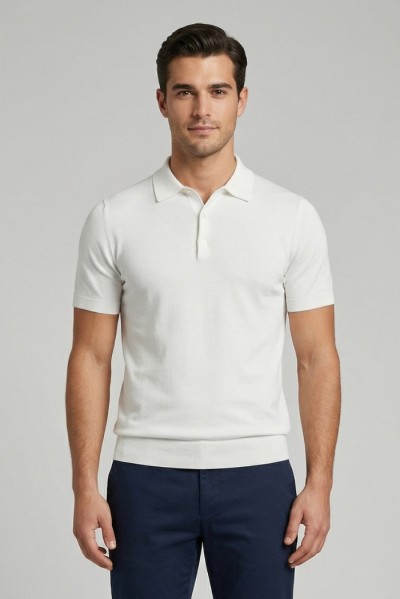 Nerovago polo maglia in cotone extra fine con bottoni 661003-NV — 805219040078914_2