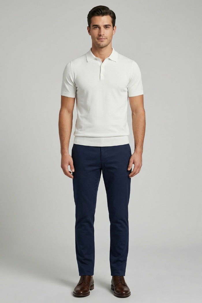 Nerovago polo maglia in cotone extra fine con bottoni 661003-NV [5a8de3f6]