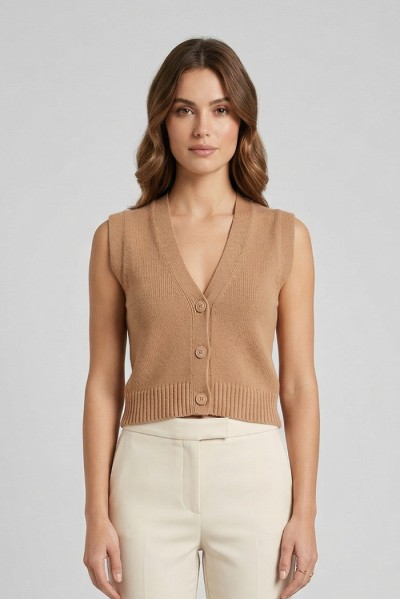 Blash gilet scollo a V in cotone BS1700012 — 805219040078618_1