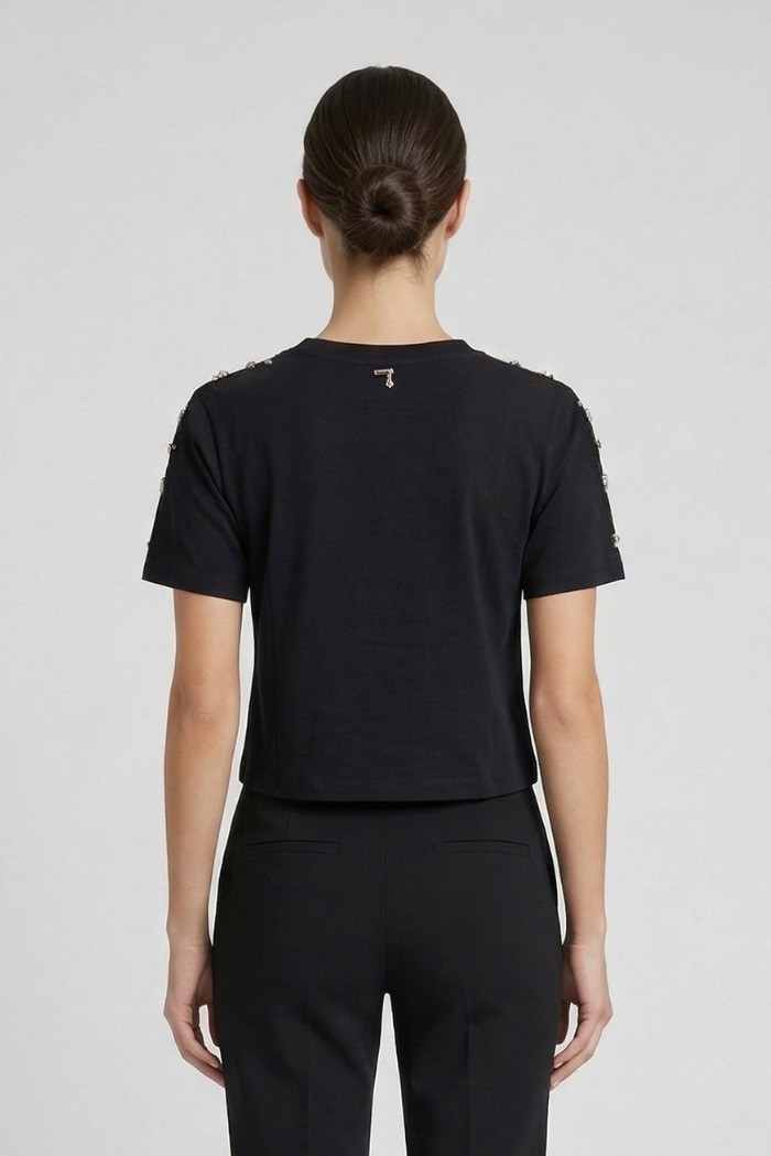 Markup t-shirt in cotone con dettagli luminosi MW1610002 [ec15be78]