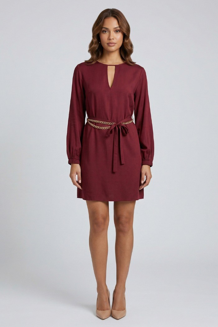 Markup abito corto in twill di viscosa MW1610218 [3ff0a3da]