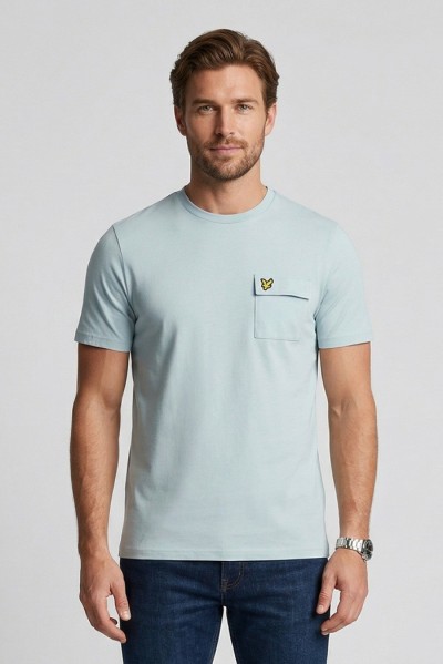 Lyle & Scott t-shirt in cotone con taschino e logo ricamato TS2407V — 805219040078721_1