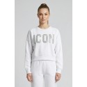 Icon felpa girocollo cropped con logo glitterato IDF016 [b7751bcd]