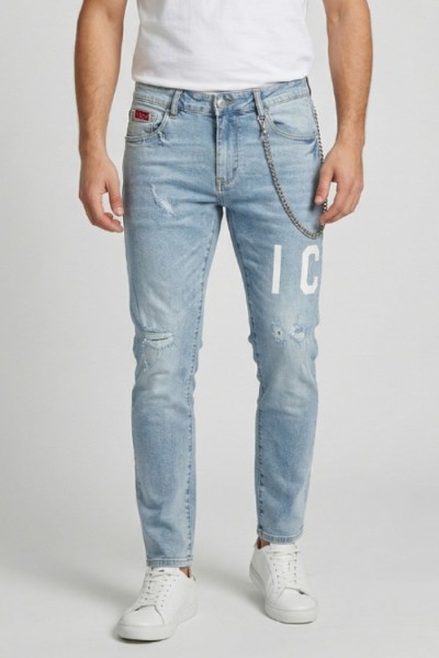 Icon jeans slim fit con logo fronte/retro Rhode Island IUD001 [b84c34ac]