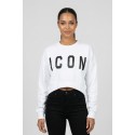 Icon felpa girocollo cropped con maxi stampa logo IDF006 [b8531c02]