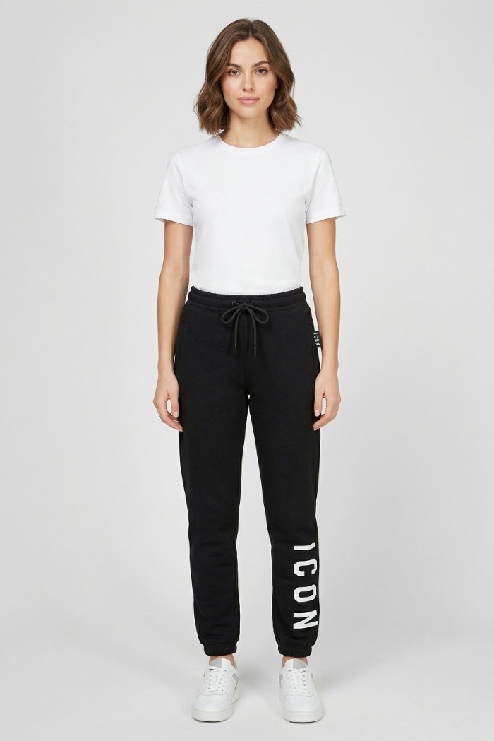 Icon jogger in cotone stretch con maxi stampa logo IDP003 [9548fec6]
