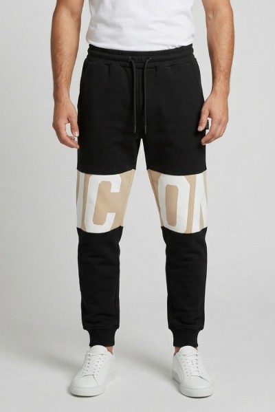 Icon jogger in cotone stretch con logo a contrasto IUP007 [04bd337c]