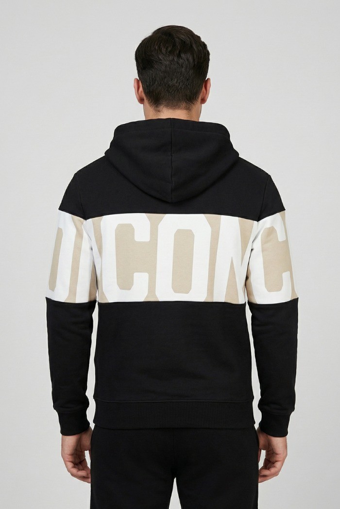Icon felpa da uomo con logo a contrasto in cotone stretch IUF019 [a596586a]