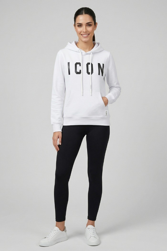 Icon felpa con maxi logo in cotone stretch IDF008 [9e14a6ff]