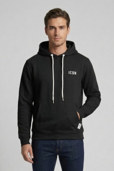 Icon felpa in cotone con cappuccio e ricamo logo IUPREF003 [7223a3f7]