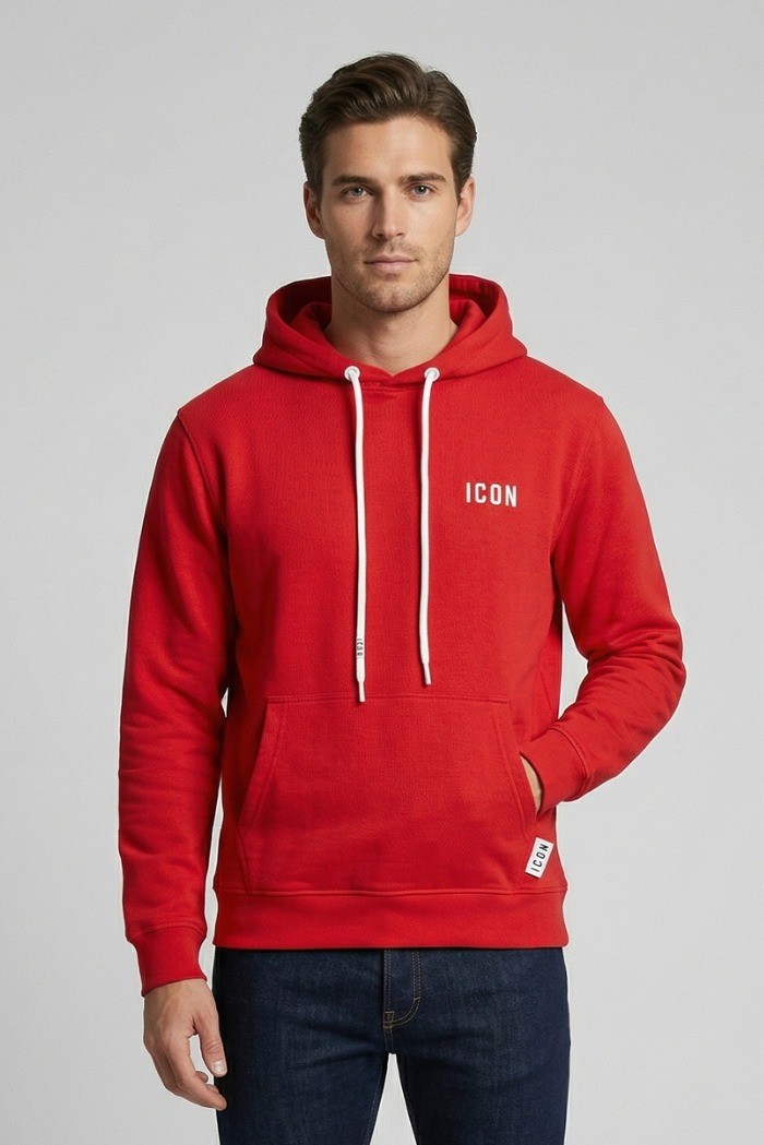Icon felpa in cotone con cappuccio e ricamo logo IUPREF003 [e8e7dc88]