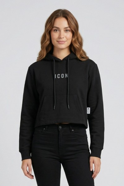 Icon felpa in cotone stretch con cappuccio e mini logo IDF001 — 805219040079252_1