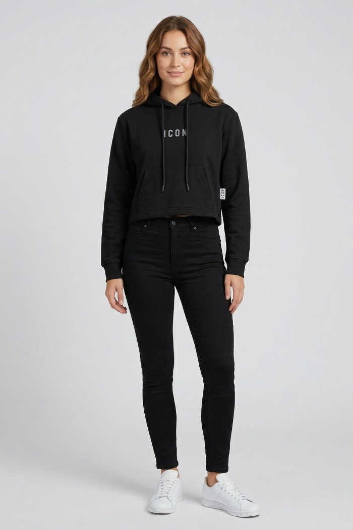 Icon felpa in cotone stretch con cappuccio e mini logo IDF001 [940f59d3]