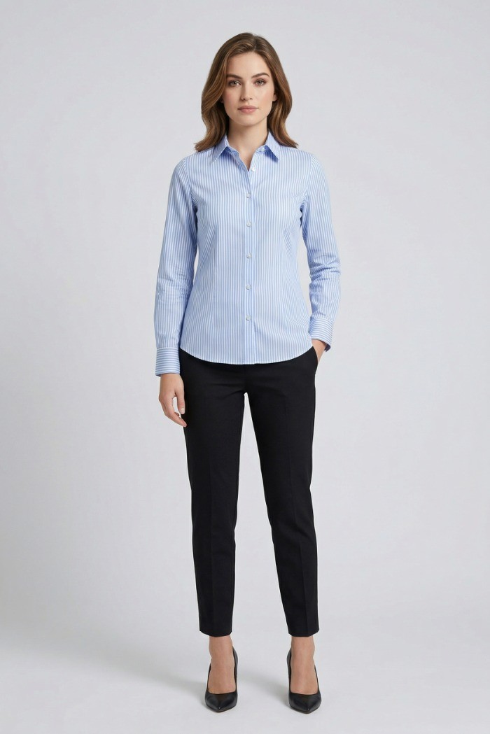 PDK camicia a righe in misto cotone 056882 [4a261799]