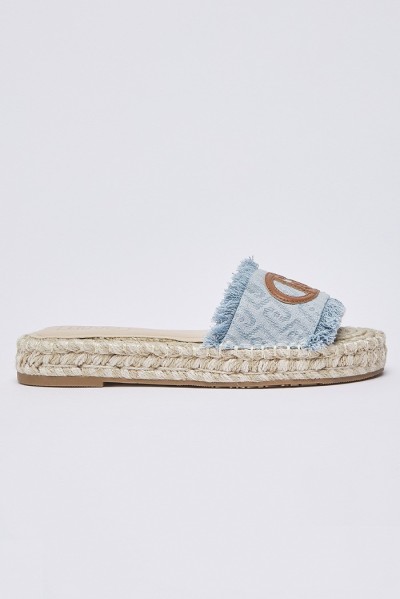 Liu Jo ciabatte in denim con maxi logo Paros 01 SA6099TX523 — 805219040079288_1