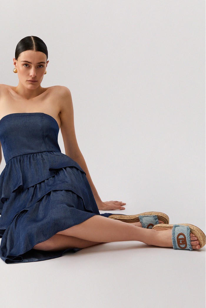 Liu Jo ciabatte in denim con maxi logo Paros 01 SA6099TX523 [12818f41]