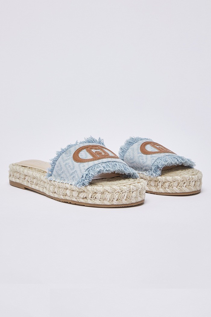 Liu Jo ciabatte in denim con maxi logo Paros 01 SA6099TX523 [a59c4e45]