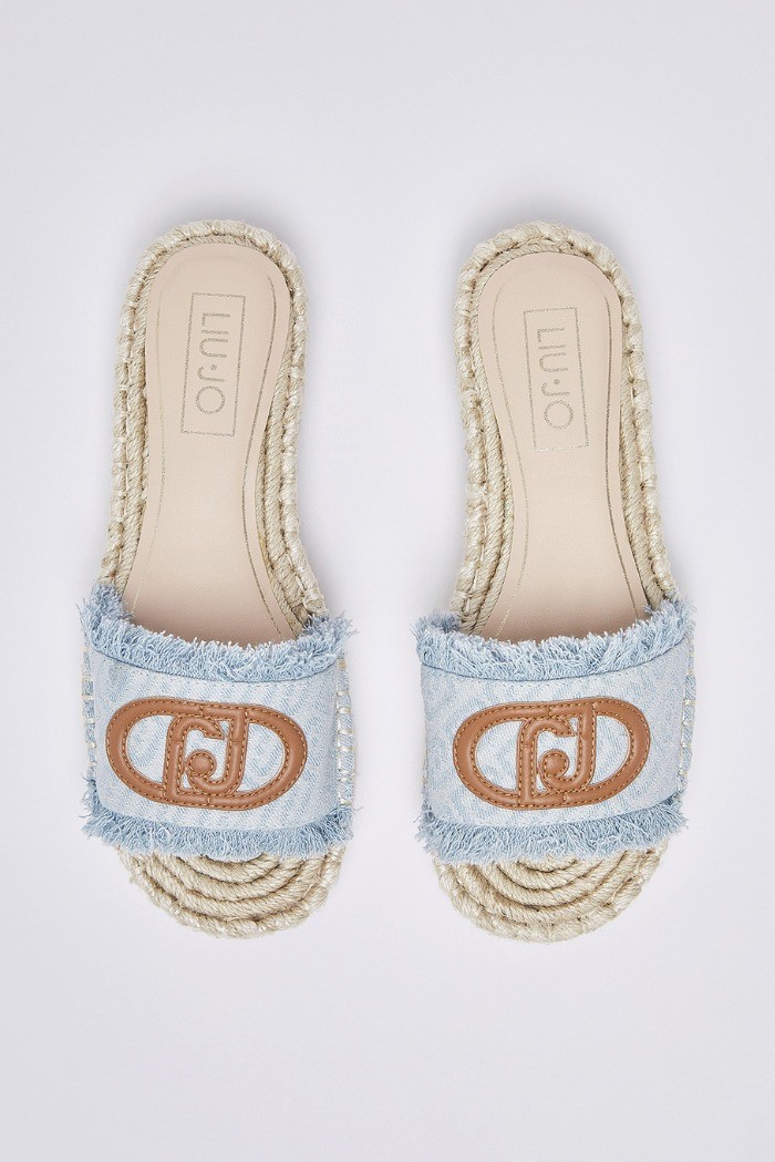 Liu Jo ciabatte in denim con maxi logo Paros 01 SA6099TX523 [17d1c85f]