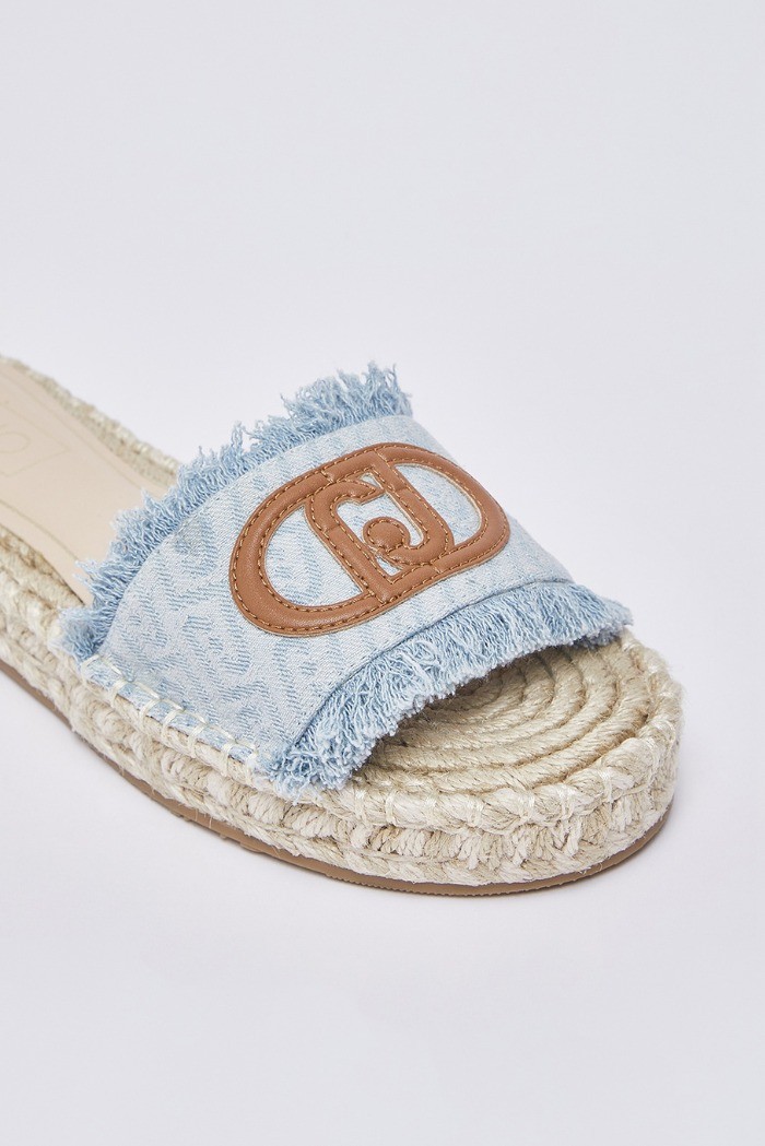 Liu Jo ciabatte in denim con maxi logo Paros 01 SA6099TX523 [79ea4a56]