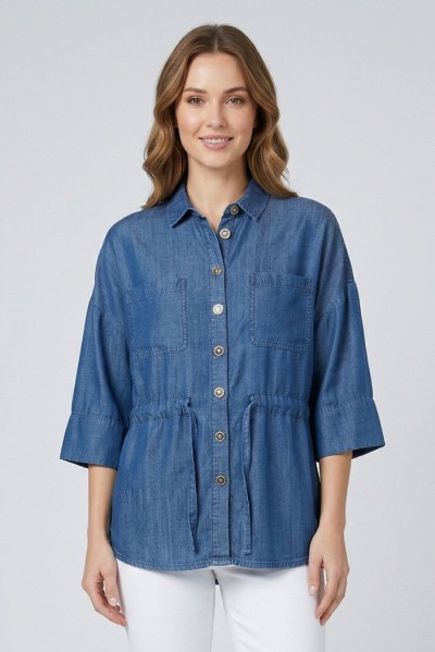 Markup overshirt in tessuto effetto denim MW1660101 — 805219040078692_1