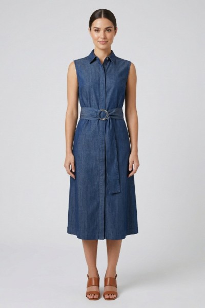 Markup abito in tessuto effetto denim MW1610200 — 805219040078846_1