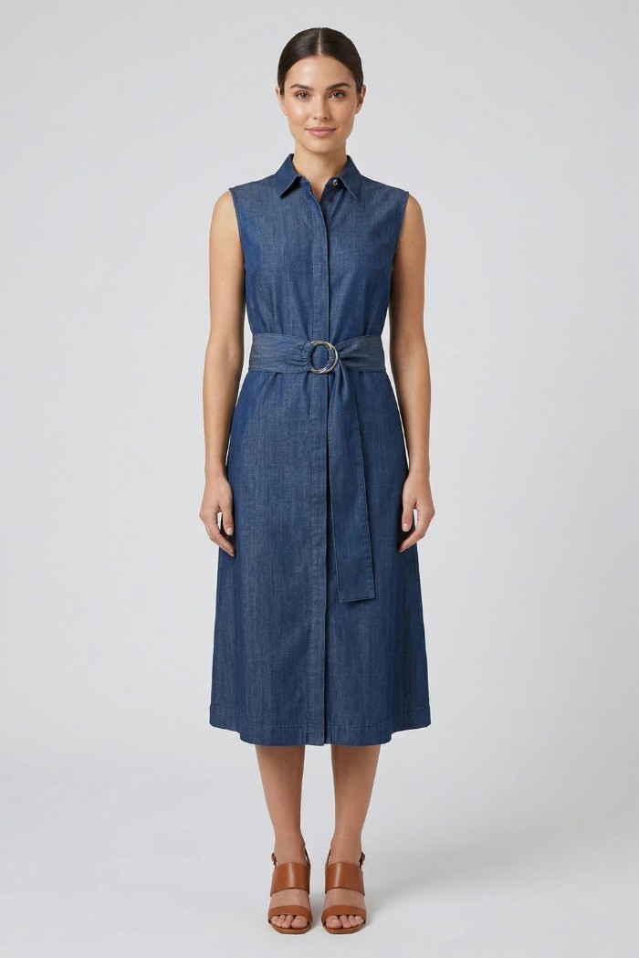 Markup abito in tessuto effetto denim MW1610200 [c2eb1614]