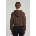 Icon felpa cropped in cotone stretch con cappuccio e stampa logo IDF005 [4f5cdd30]