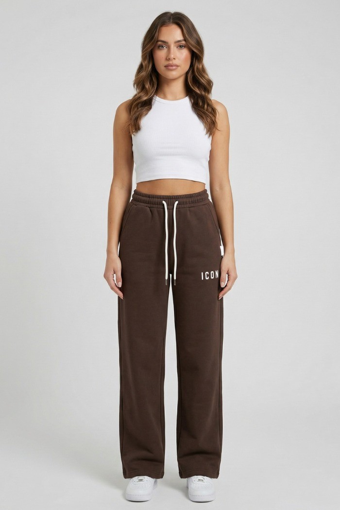 Icon pantapalazzo in cotone stretch con mini stampa logo IDP002 [70566419]