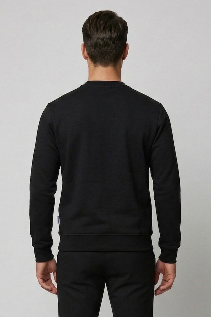Icon felpa girocollo in misto viscosa stretch con logo borchiato IUF026 [ef9636ff]