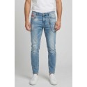Icon jeans slim fit in denim con stampa logo posteriore Rhode Island IUD003 [c0411cb7]
