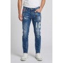 Icon jeans slim fit in denim con logo fronte/retro Rhide Island IUD009 [6808842f]