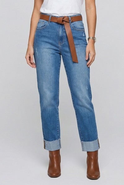 Maidoma jeans in denim di cotone stretch con risvolto pe26f337/ma8152 — 805219040079085_1