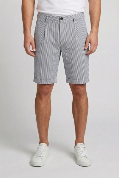 Markup bermuda con laccio in tessuto seersucker a righe MK1950247 [184bad24]