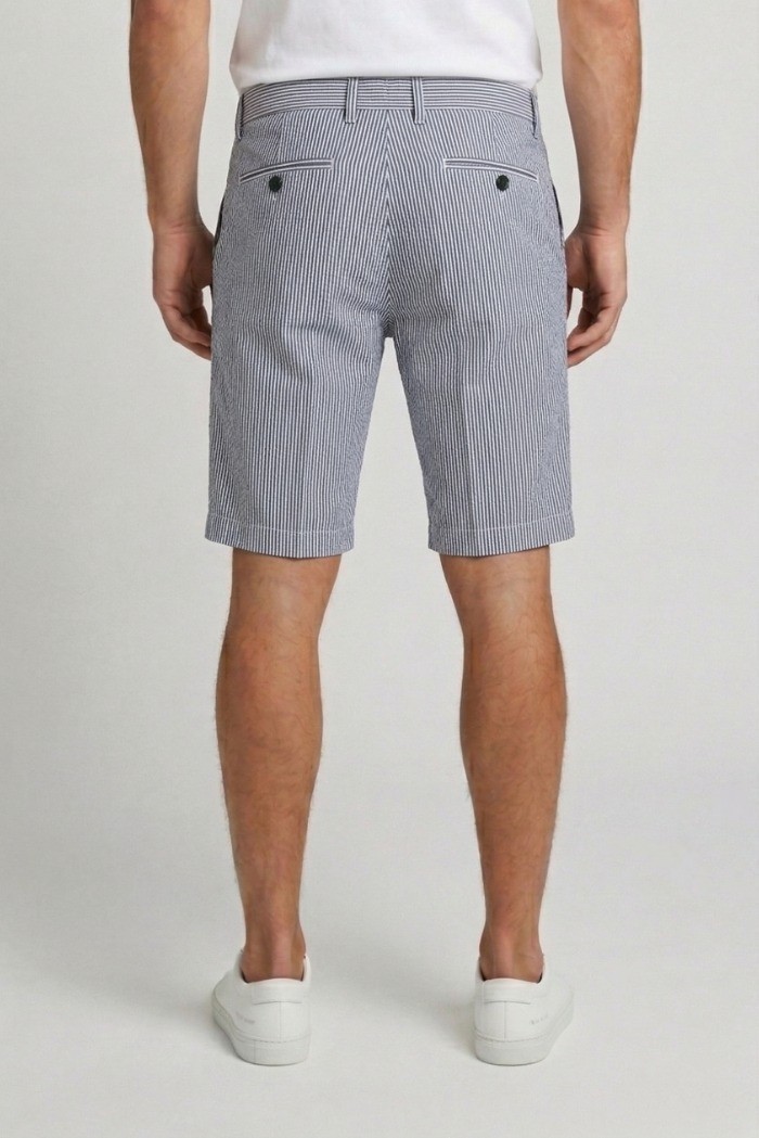 Markup bermuda con laccio in tessuto seersucker a righe MK1950247 [c16dee29]