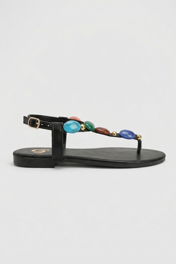 Gold & Gold sandalo infradito con pietre FL270 [2c46411b]