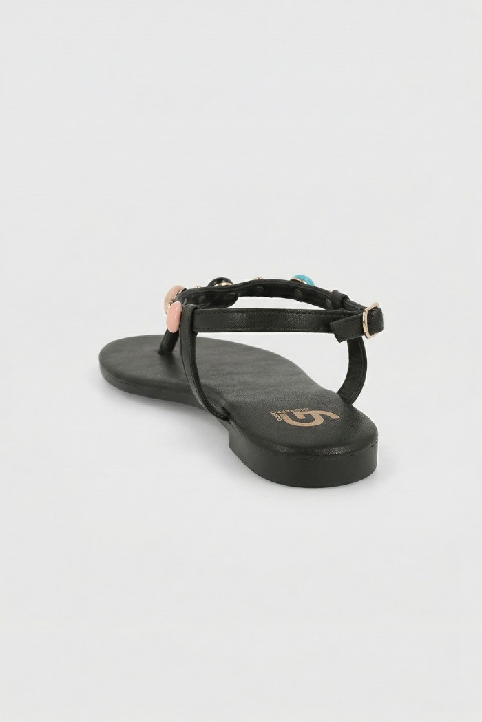 Gold & Gold sandalo infradito con pietre FL270 [472d840c]