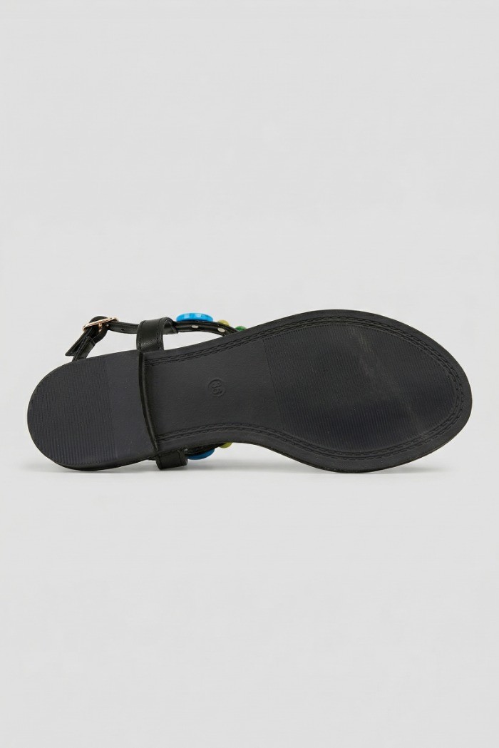 Gold & Gold sandalo infradito con pietre FL270 [f0304508]