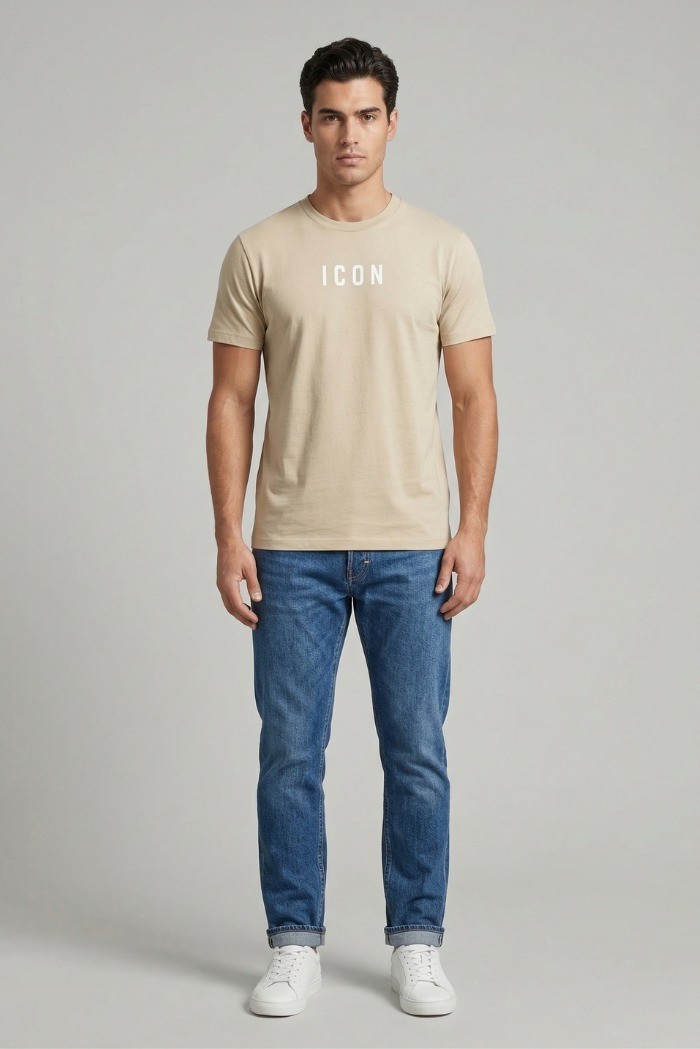 Icon t-shirt in cotone con stampa logo IUT002 [1cea39b4]