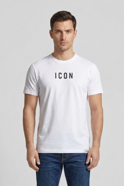 Icon t-shirt in cotone con stampa logo IUT002 [56071cb4]