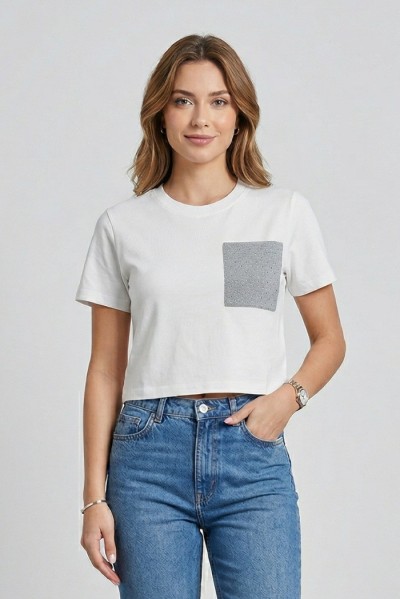 Blash t-shirt cropped in cotone BS1710011 — 805219040078780_1