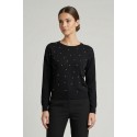 Fresh Flower maglia girocollo in misto viscosa con applicazioni FD468 [cc3980ce]