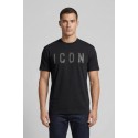 Icon t-shirt in cotone con logo borchiato IUT025 [afcf5a90]