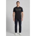 Icon t-shirt in cotone con logo borchiato IUT025 [c1f4d899]